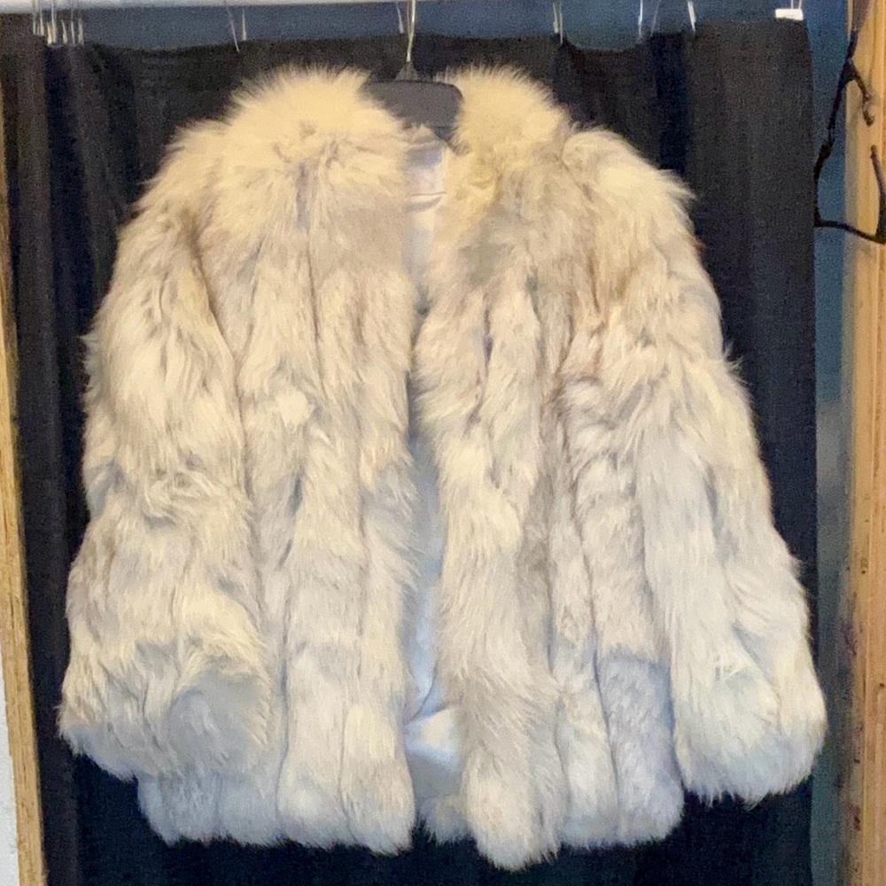 Luxurious White Fox Fur Coat
